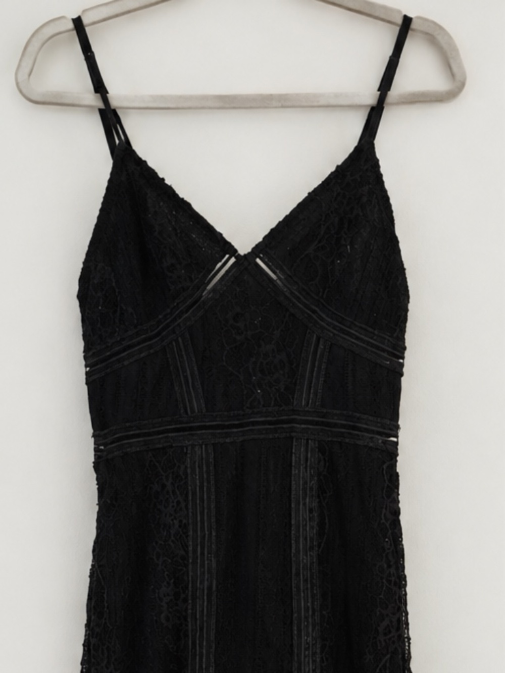 PRETTY LITTLE THING Black Lace Maxi Slip Dress Size S